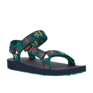 Teva Original Universal Sport Sandal Kids Teal Geometric Lizard Pattern Size 2